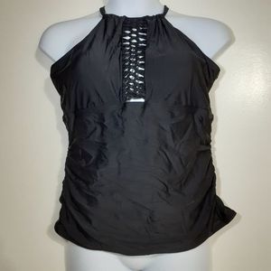 Swimsuits For All Crochet High Neck Tankini Swim Top NWT